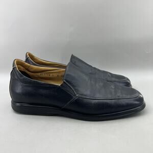 Santoni Nuvola Slip On Dress Shoes Men Size 11.5 US, 10.5 UK Black Italy Loafers